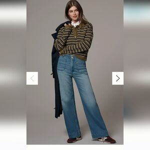 Anthropologie The Colette Full-Length Wide-Leg Jeans by Maeve Sz 26 New